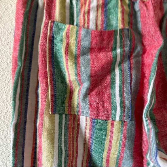 For Cynthia Linen Blend Pants Small Multicolored Vacation Cruise Beach Resort - Picture 5 of 12